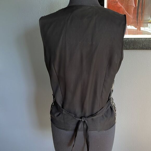 Other Destination vintage black beaded front boho style back tie vest. Small. - Picture 5 of 7